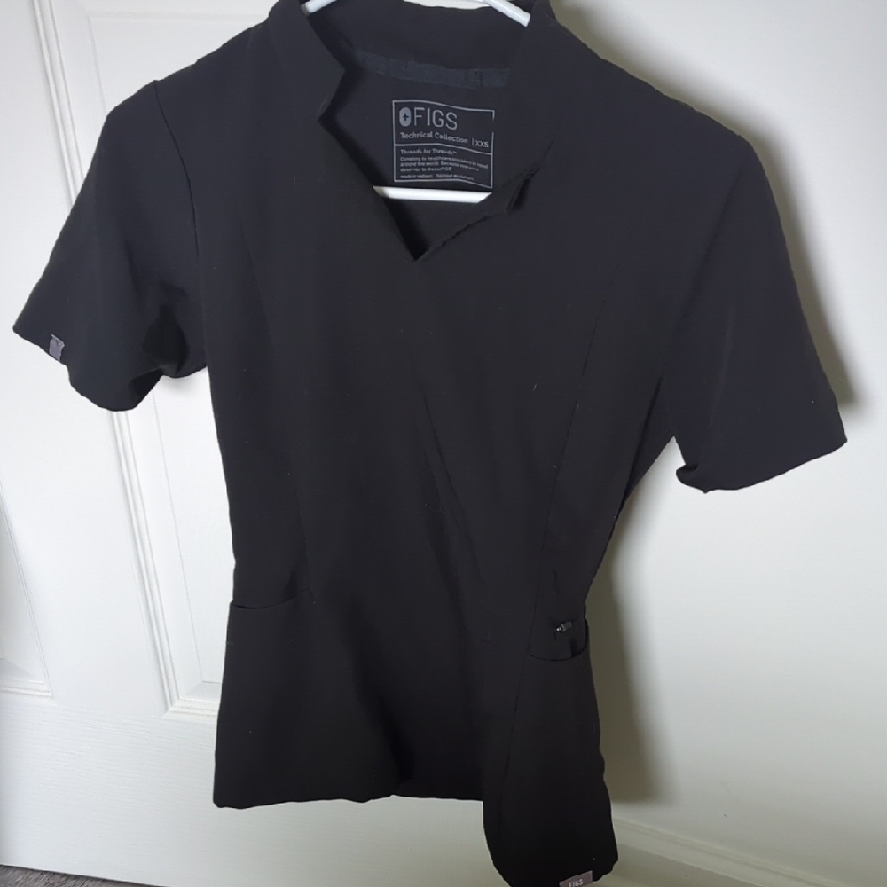 FIGS Black Professional Scrub Top